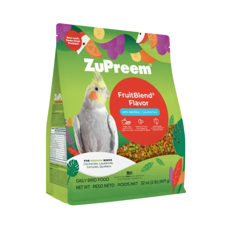 Zupreem ZUPREEM FRUITBLEND® FLAVOR WITH NATURAL FLAVORS FOR COCKATIELS, QUAKERS, LOVEBIRDS & SMALL CONURES – 2 LB