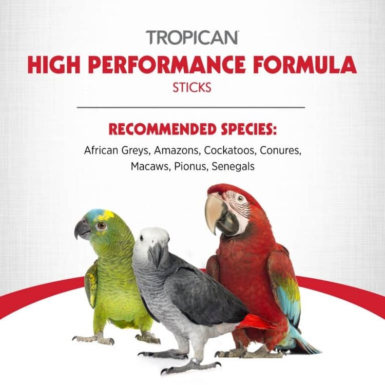Tropican TROPICAN HIGH PERFORMANCE FORMULA FOR PARROTS – STICKS