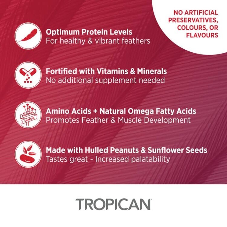 Tropican TROPICAN HIGH PERFORMANCE FORMULA FOR PARROTS – STICKS 8lb