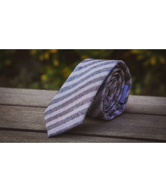 Ella Bing Haberdashery Grey Stripe Necktie