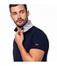 Eight X Navy Polo with Paisley Print Collar