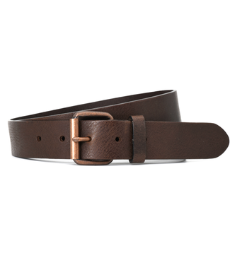 Curated Basics Brown Leather With Cooper Buckle Belt