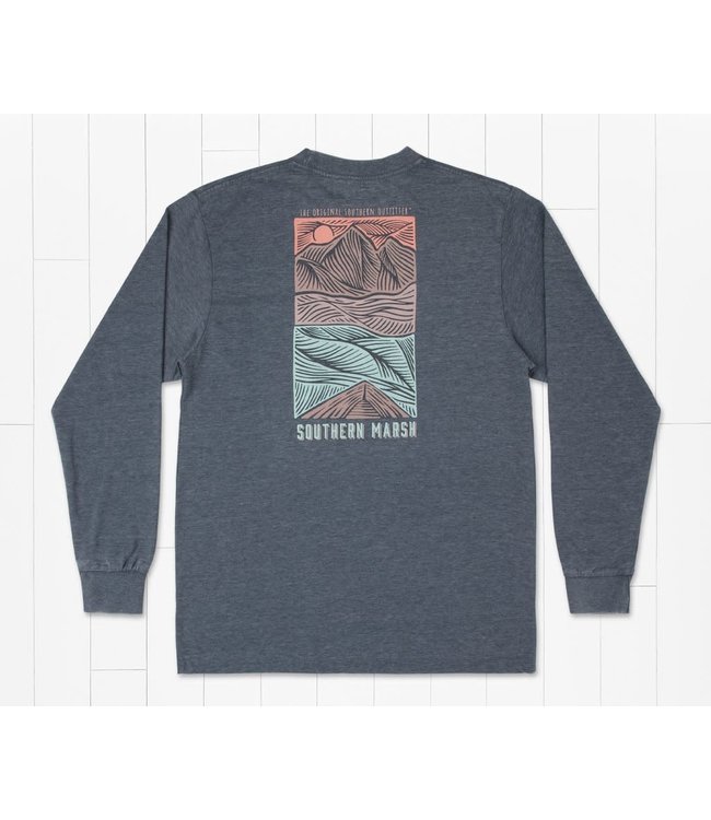 Southern Marsh Woodcut Canoe Long Sleeve Tee