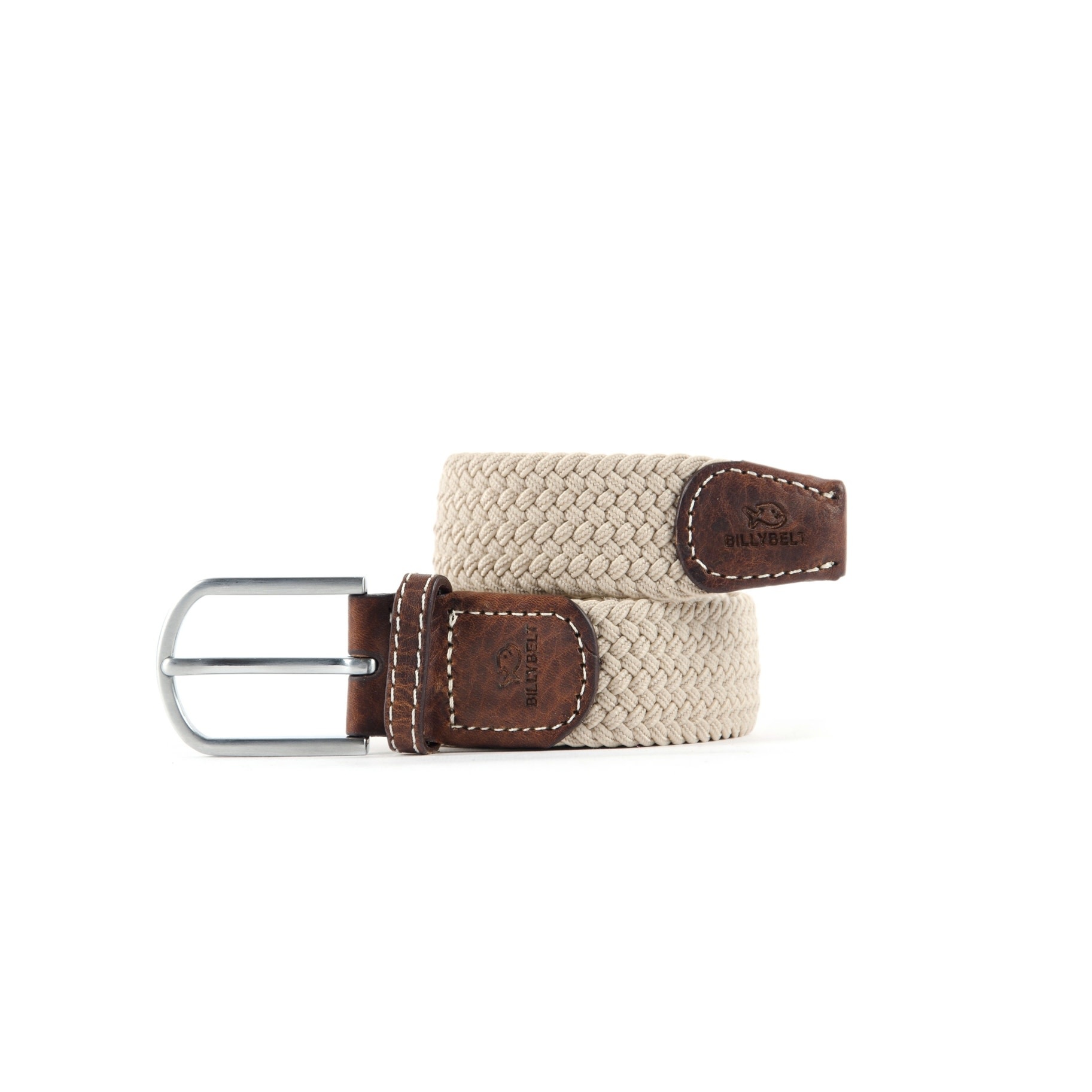 Sandy Beige Woven Elastic Belt - DERBYSHIRE MEN