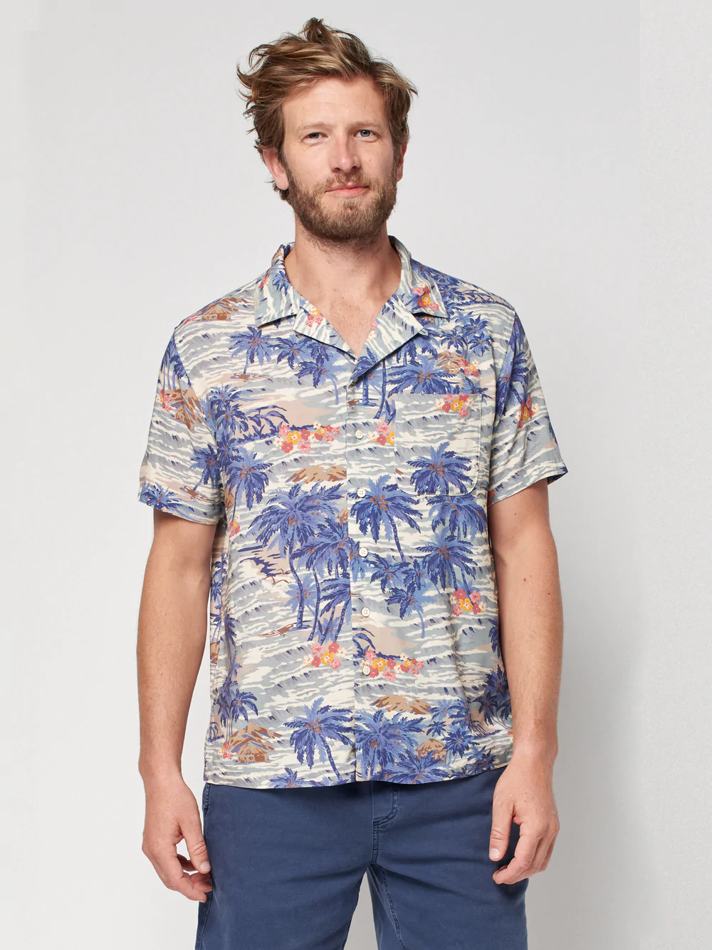 Short-Sleeve Rayon Kona Camp Shirt - DERBYSHIRE MEN