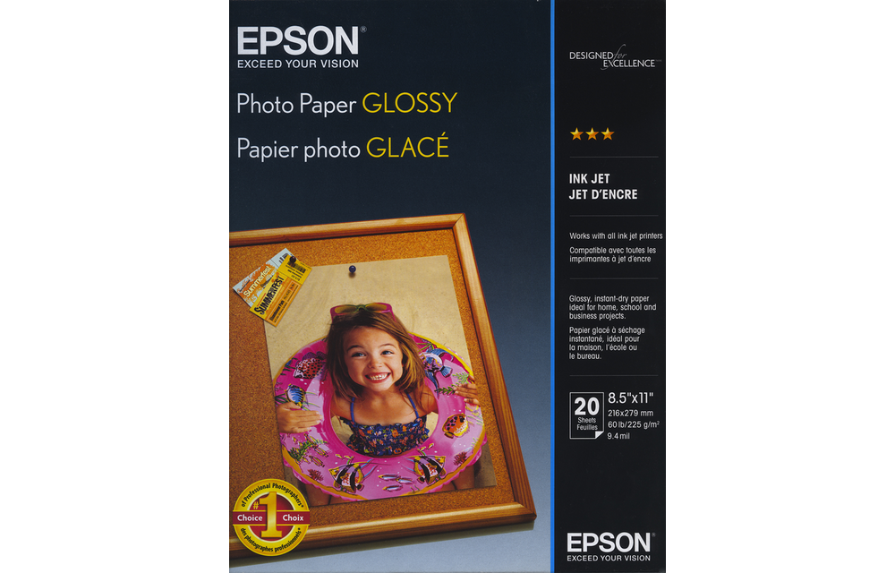 Epson Photo Paper Glossy - 8.5x11 - 100 Sheets