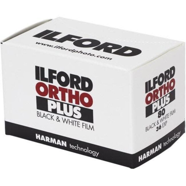 Ilford Ortho+ 80 B&W 35mm Film - Single Roll, 36 exp