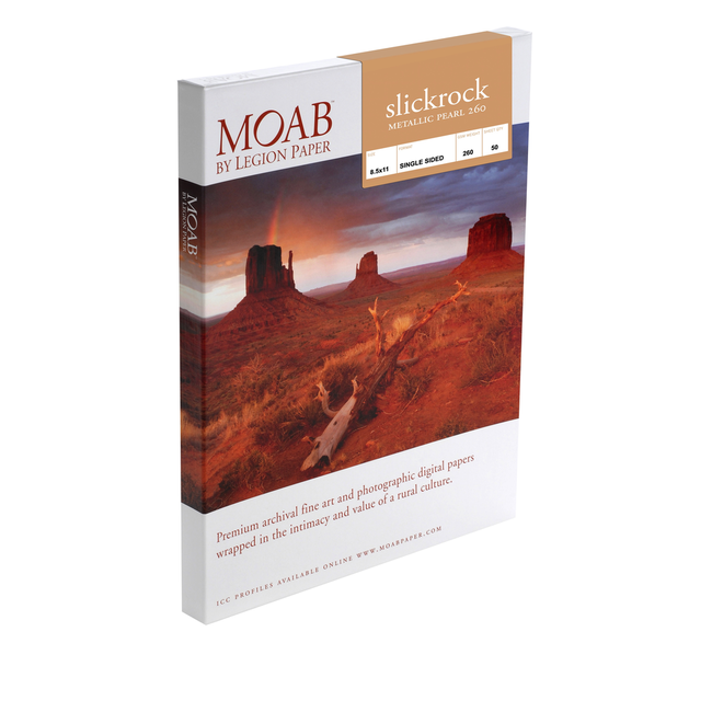 Moab Slickrock Metallic Pearl Paper 260 - 8.5x11 - 25 sheets