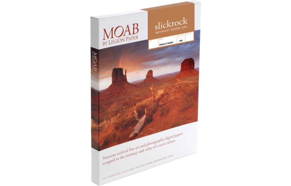 Moab Slickrock Metallic Silver Paper 300 - 16.5x23.4 (A2) - 25 Sheets