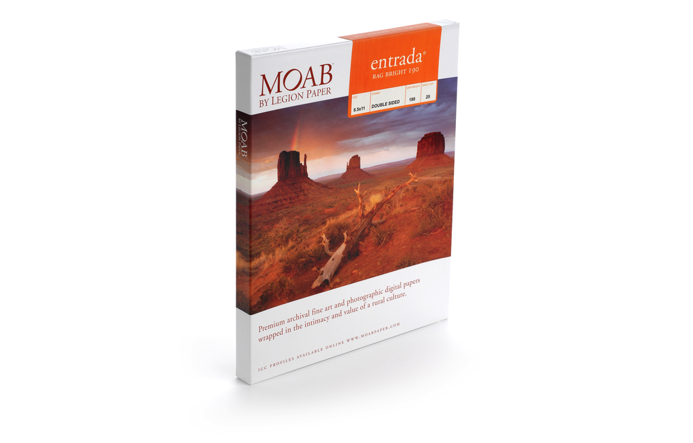 Moab Entrada Rag Bright Paper 190 - 17x22 - 25 Sheets