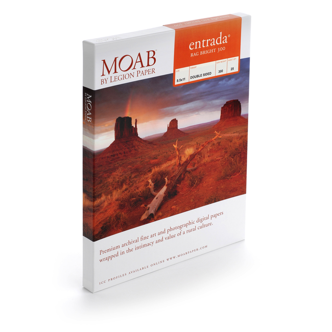 Moab Entrada Rag Bright Paper 300 - 5x7 - 25 Sheets