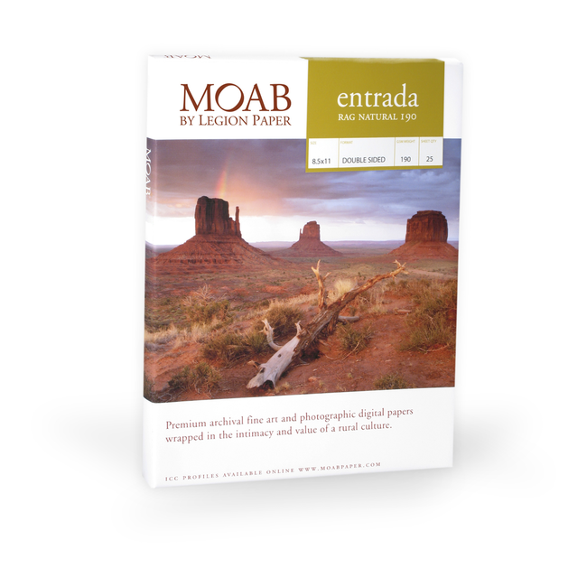 Moab Entrada Rag Natural Paper 190 - 4x6 - 50 Sheets