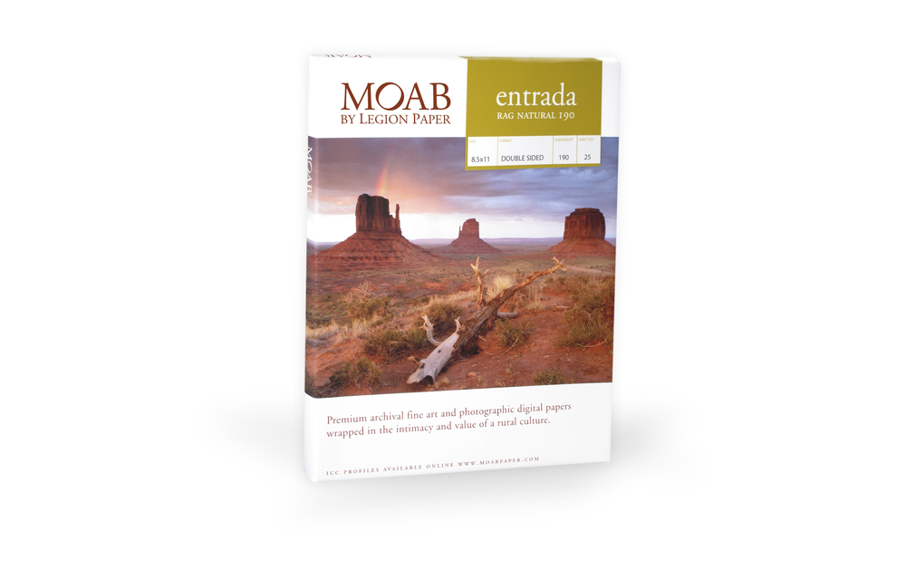 Moab Entrada Rag Natural Paper 190 - 13x19 - 25 Sheets