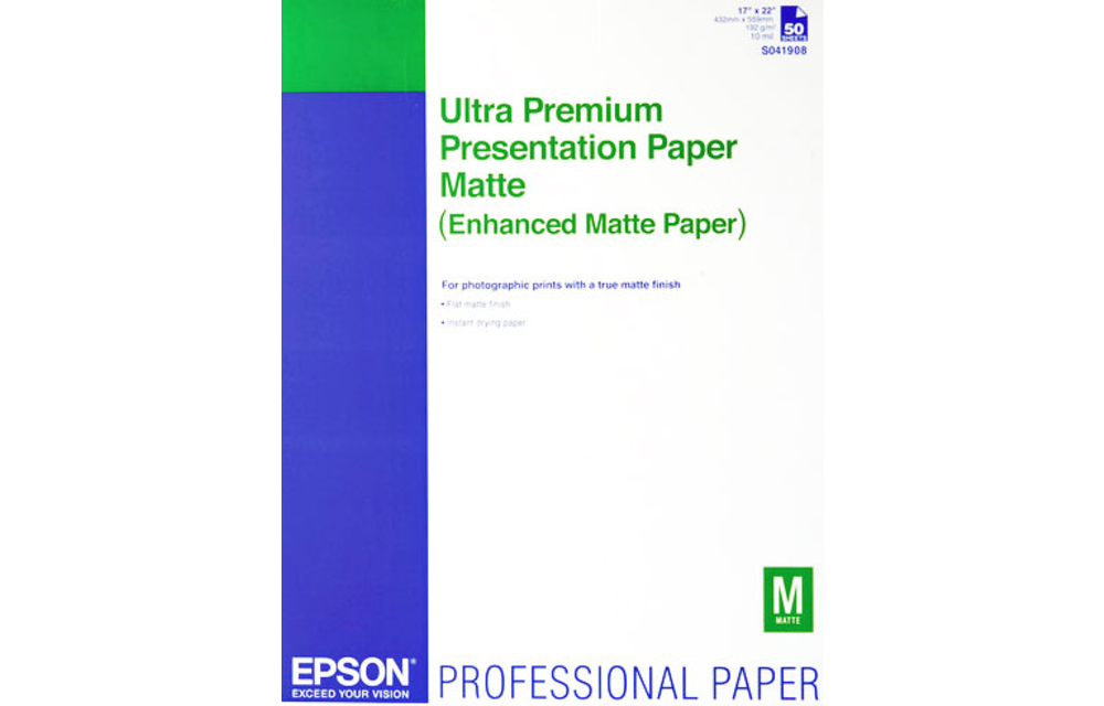 Epson Ultra Premium Presentation Paper Matte - 17x22 - 50 Sheets