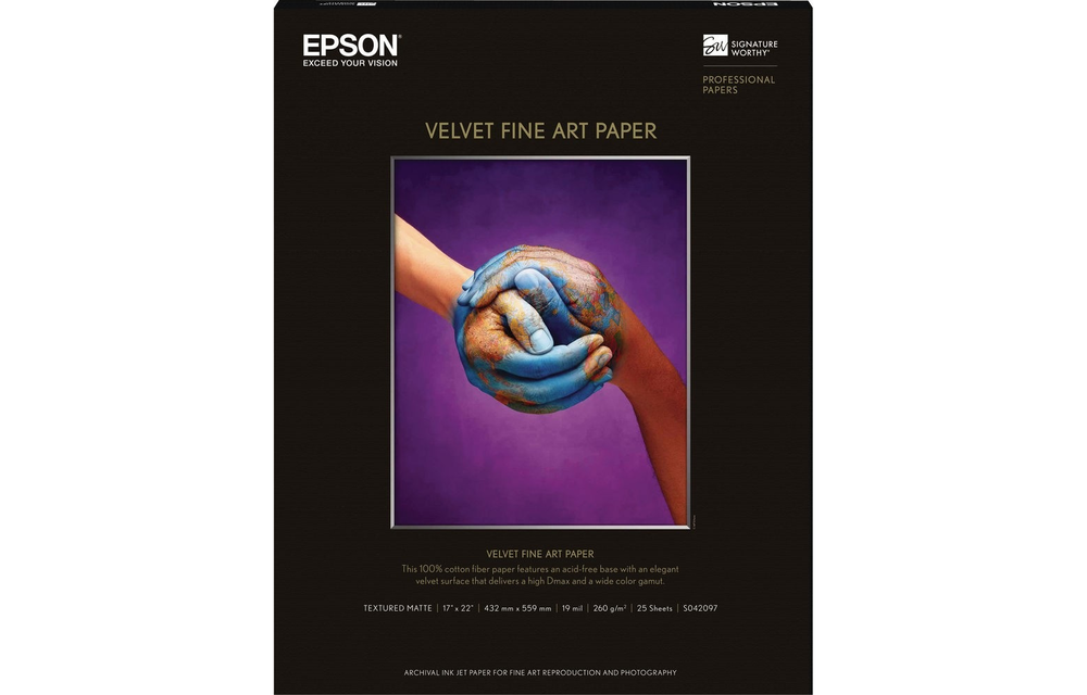 Epson Velvet Fine Art Paper - 17x22 - 25 Sheets