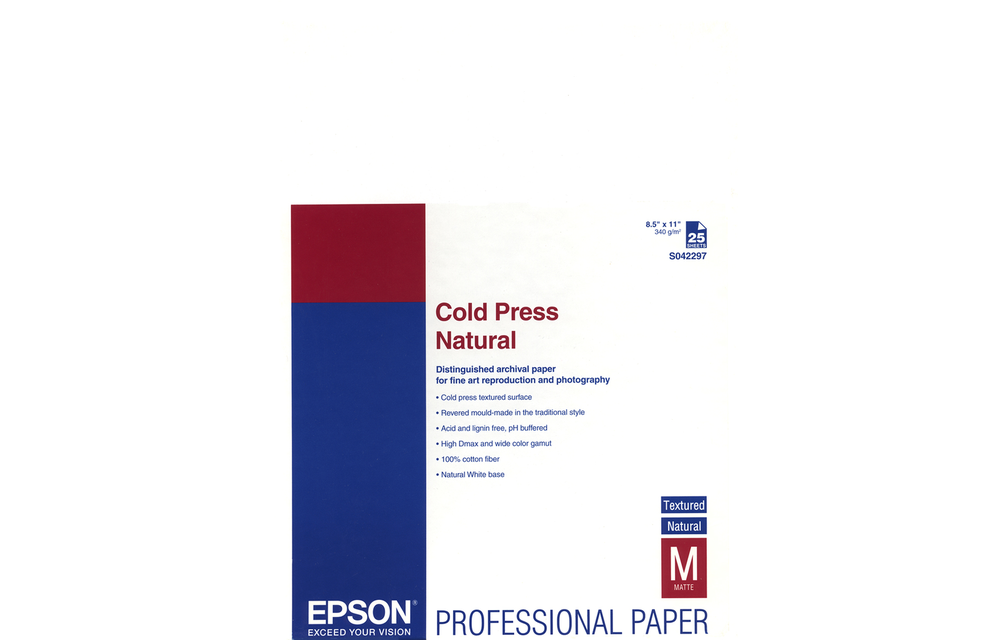Epson Cold Press Natural Photo Paper - 13x19 - 25 Sheets