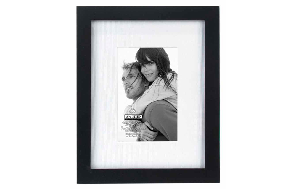 Malden 4x6/7x9 LINEAR matted frame, Black