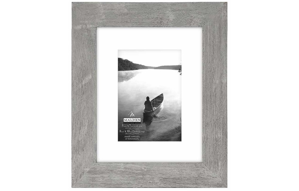Malden 5X7/8X10 Matted Picture Frame, Distressed Wood Manhattan Grey