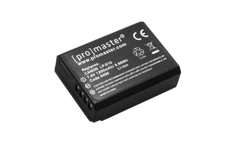 Promaster Canon battery LP-E10 (uses LC-E10 charger)