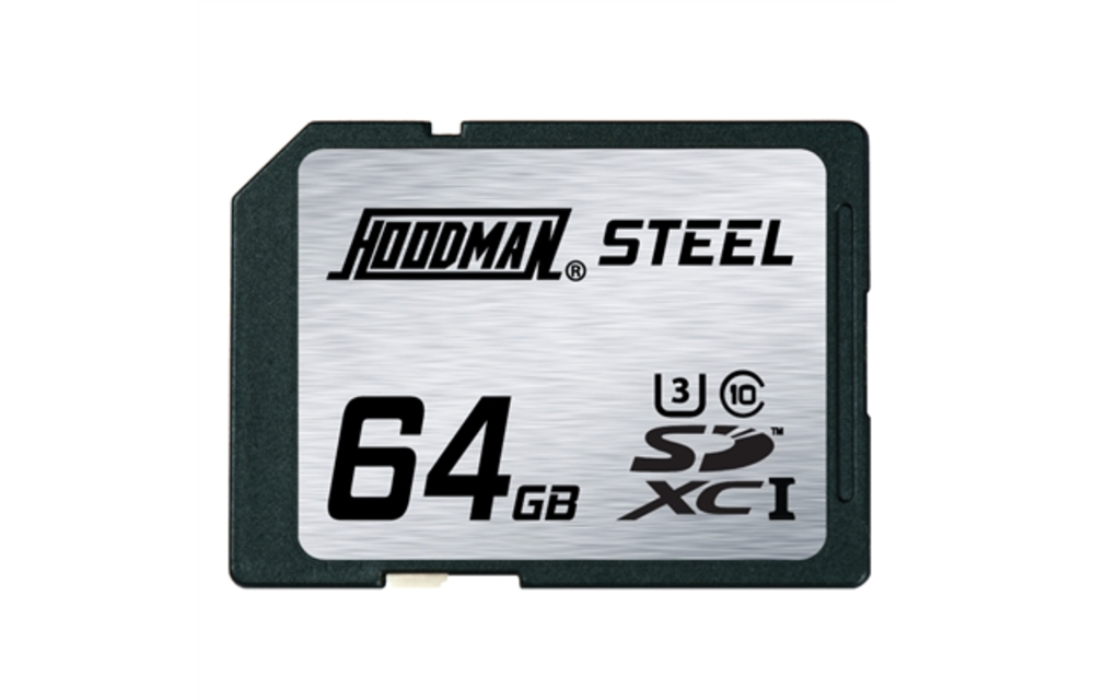 Hoodman Memory Card 64GB RAW STEEL SDXC UHS-1 90MB/s