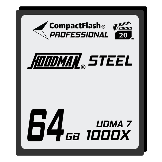 Hoodman Memory Card 64GB RAW Steel CF