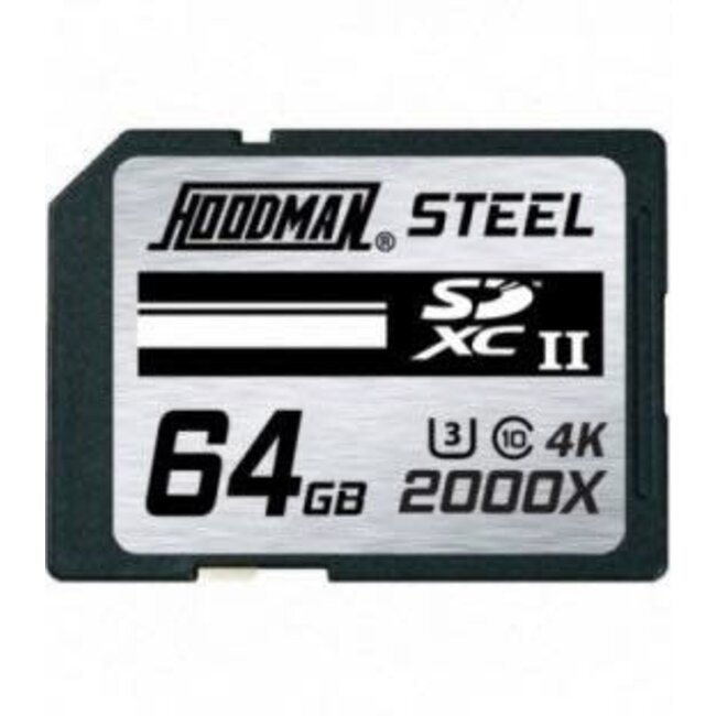 Hoodman Memory Card 64GB RAW/STEEL UHS-II V90