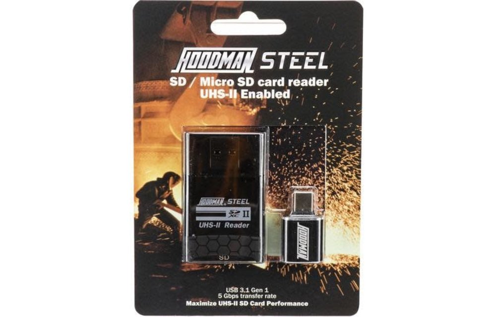 Hoodman Steel SD/Micro SD UHS-II Enabled Card Reader