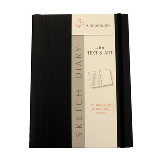 Hahnemuhle Hahnemühle Sketch Diary, 120gsm 8.3” x 5.8” (A5 size), Black, 80 sheets