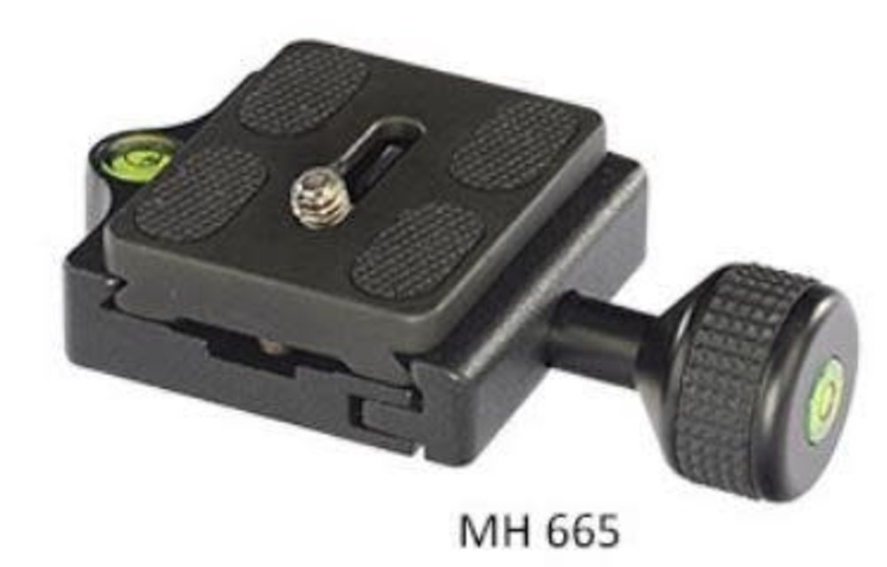 Giottos - MH665 ARCA Compatible Q/R Adapter w/2 Bubble Levels (replaces MH645)