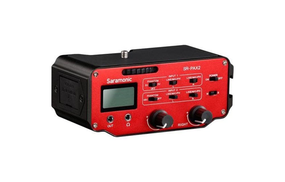 Saramonic SR-PAX2 (2-channel Audio Adapter with preamplifiers(+20dB), phantom power and 2 groups of input)