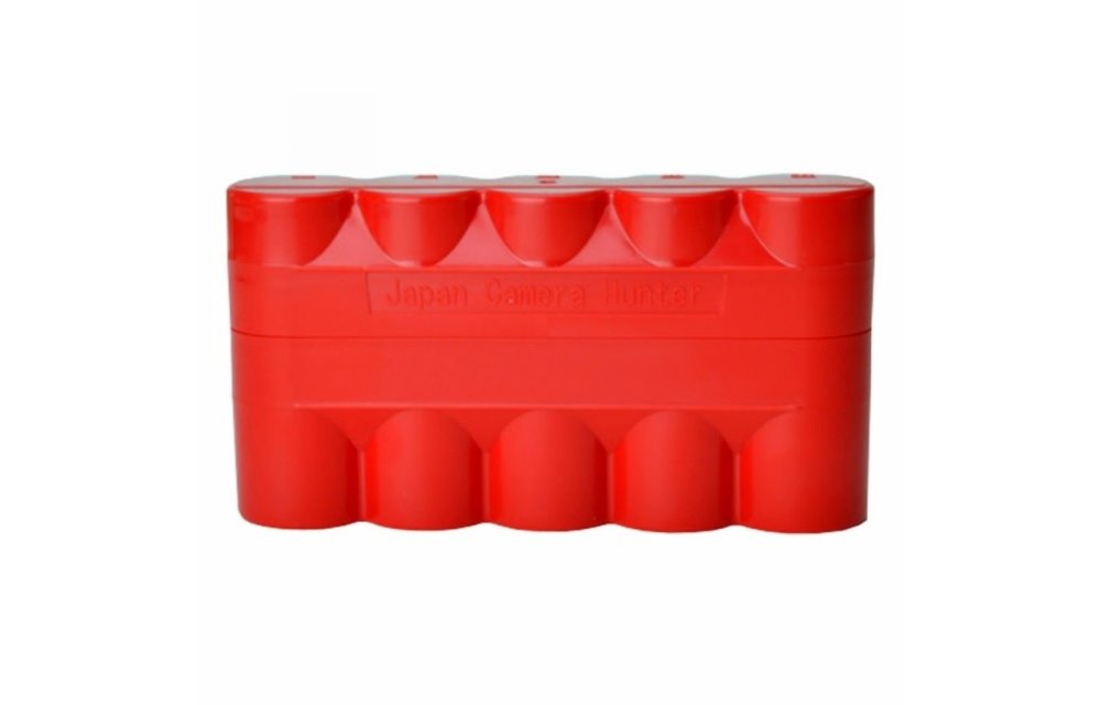 Japan Camera Hunter 120 Film Hard Case Red - Holds 5 Rolls of 120 Size Film