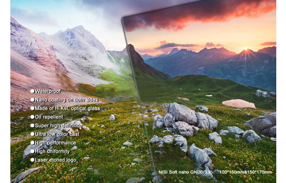 NiSi 100x150mm Nano IR Soft Graduated Neutral Density Filter - ND8 (0.9) - 3 Stop