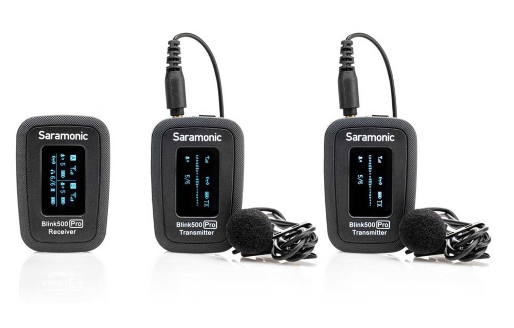 Saramonic Blink 500 Pro B2 Advanced 2.4 GHZ 2-Person Wireless Clip-On Microphone System with Lavaliers
