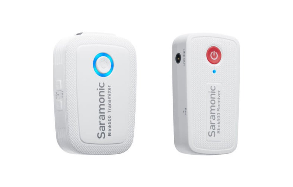 Saramonic Blink 500 B1 TX+RX 2.4GHz Micro-Wireless Lavalier System w/ Camera-Mountable Dual-Receiver - WHITE