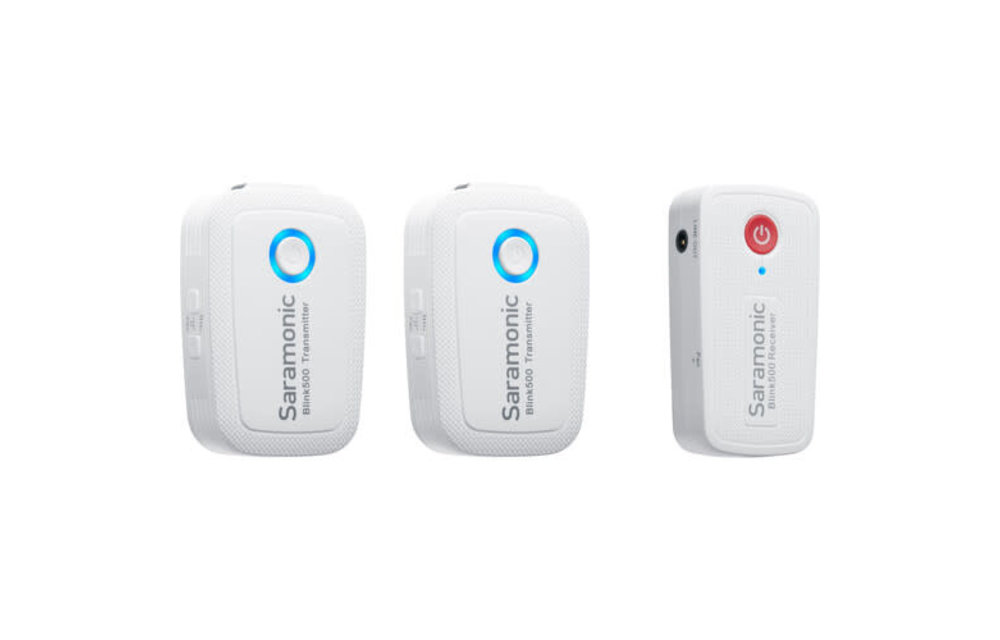Saramonic Blink 500 B2 TX+TX+RX 2.4GHz Micro-Wireless Dual Lavalier System w/ Camera-Mountable Dual-Receiver - WHITE