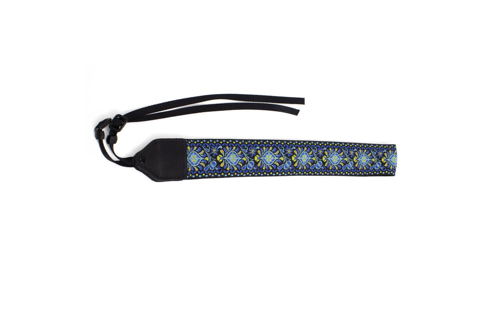 Perri's Blue Medallion Jacquard Camera Strap