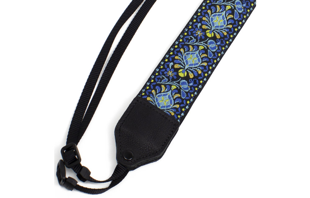 Perri's Blue Medallion Jacquard Camera Strap