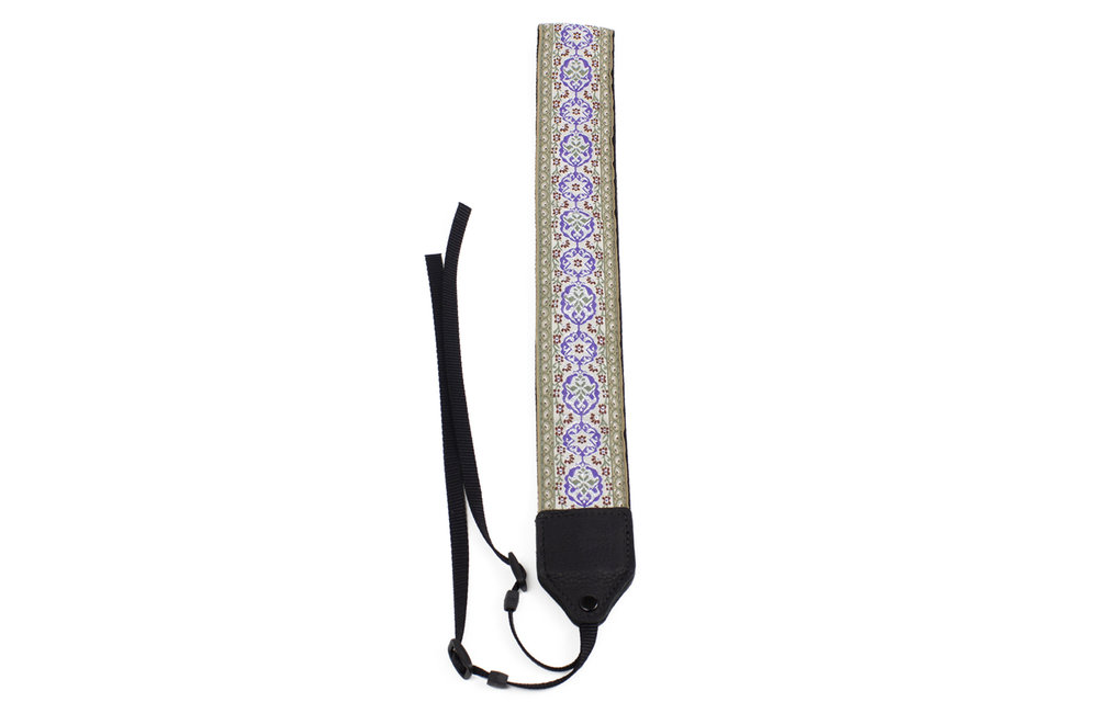 Perri's Purple/Cream Geo Floral Jacquard Camera Strap