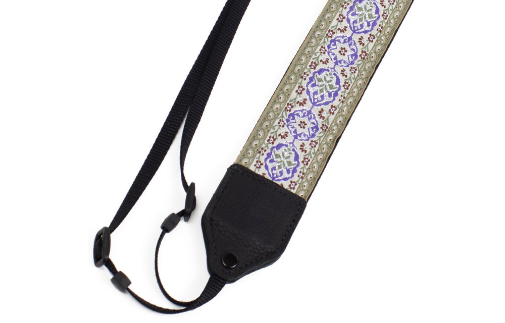 Perri's Purple/Cream Geo Floral Jacquard Camera Strap
