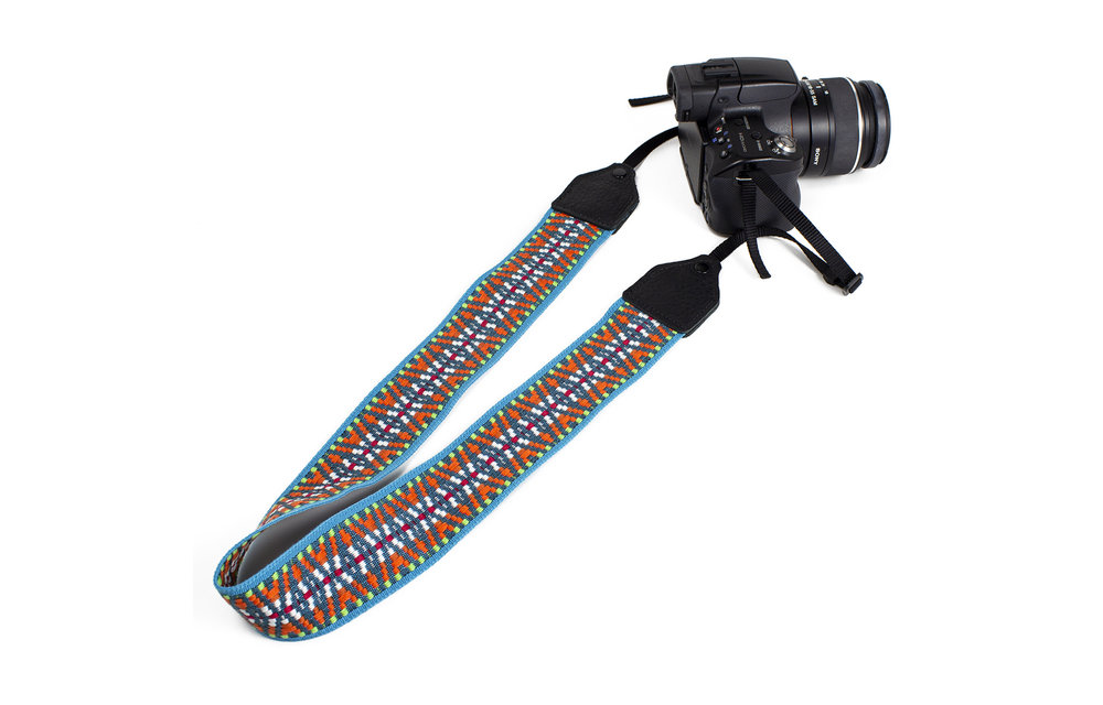 Perri's Turquoise /Orange Geo Nylon Camera Strap