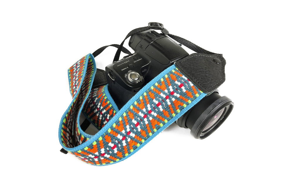 Perri's Turquoise /Orange Geo Nylon Camera Strap