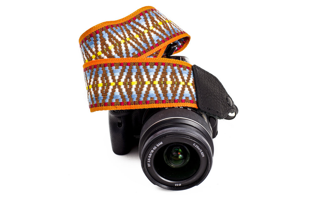 Perri's Orange/Brown Hootenanny Nylon Camera Strap