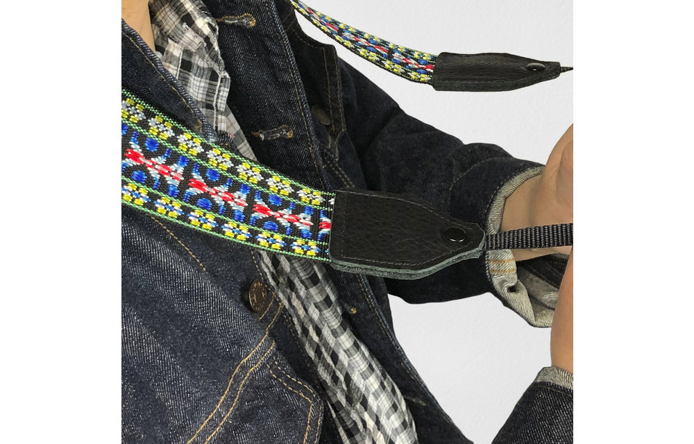Perri's Blue/Yellow Hootenanny Nylon Camera Strap