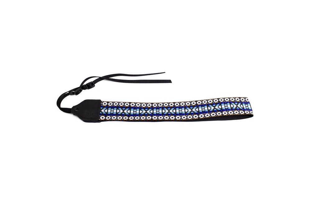 Perri's Blue/White Geo Hootenanny Nylon Camera Strap