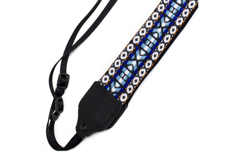 Perri's Blue/White Geo Hootenanny Nylon Camera Strap