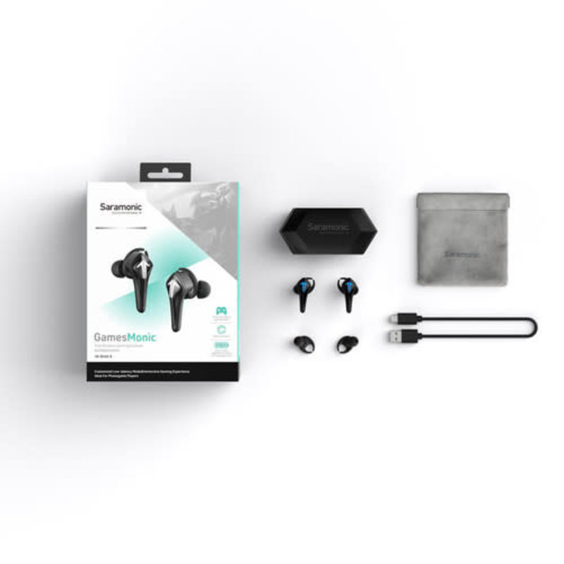 Saramonic Audio Saramonic GamesMonic In Ear Mobile Headphones w/ Microphone & Charging Case - Black