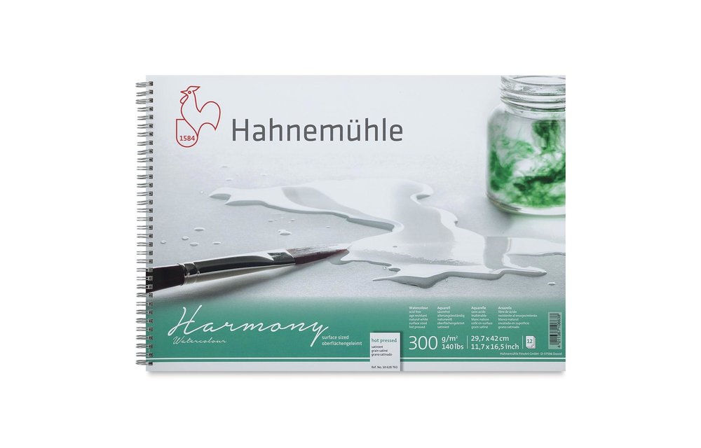 Hahnemühle Harmony Watercolor Pad - 12 Sheet Hot Pressed 11.69”x16.53” (A3)