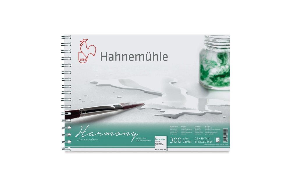 Hahnemühle Harmony Watercolor Pad - 12 Sheet Hot Pressed 8.27”x11.69” (A4)