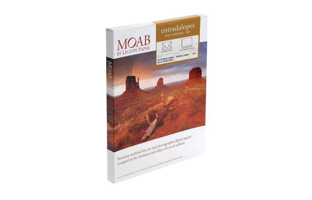 Moab Entradalopes Natural 25 5x7 scored cards w/A7 envelopes