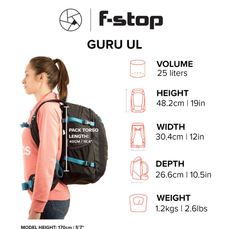 F-STOP f-stop Ultra-Light Series Guru 25L Backpack Bundle - Black/Blue